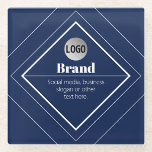 Dessous-de-verre En Verre Votre logo et design moderne personnalisable   Ble