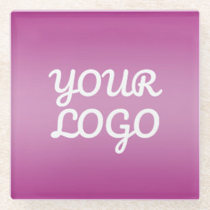 Dessous-de-verre En Verre Votre logo & Moderne Simple Ombre Violet
