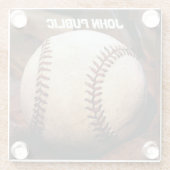 Dessous-de-verre En Verre Votre nom Custom Baseball Artework (Dos)
