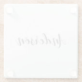 Dessous-de-verre En Verre Votre nom ou texte | Écriture élégante de fantaisi (Dos)