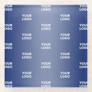 Dessous-de-verre En Verre Votre simple logo répétitif Dégradé bleu