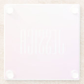 Dessous-de-verre En Verre Votre texte | Gradation rose subtile (Dos)
