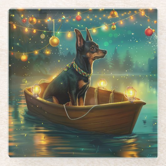 Dessous-de-verre En Verre Voyage de Noël australien Kelpie (Devant)