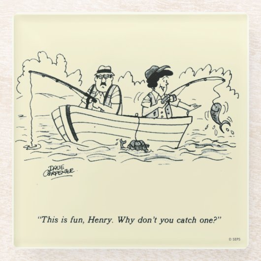 Dessous-de-verre En Verre Voyage de pêche (Devant)