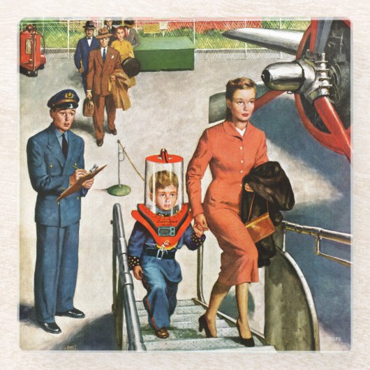 Dessous-de-verre En Verre Voyageur de l'espace (Devant)