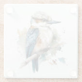 Dessous-de-verre En Verre Vrai bleu Kookaburra (Dos)