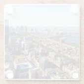 Dessous-de-verre En Verre Vue aérienne de Boston (Dos)