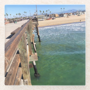 Dessous-de-verre En Verre Vue depuis la jetée, Newport Beach, Californie
