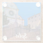 Dessous-de-verre En Verre Vue nocturne des escaliers et de l'église à Split, (Dos)