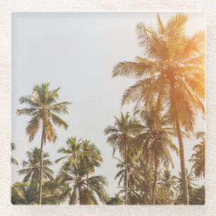 Dessous-de-verre En Verre Vue Pittoresque sur la plage de Palm