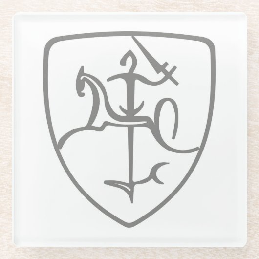 Dessous-de-verre En Verre Vytis lituanien (Devant)