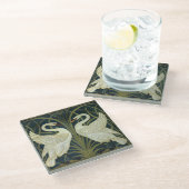Dessous-de-verre En Verre Walter Crane Swan & Rush and Iris Victorian  (Incliné)