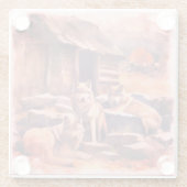 Dessous-de-verre En Verre Watching time move on (Dos)