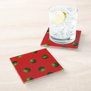 Dessous-de-verre En Verre Watermelon avec Motif de graines
