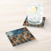 Dessous-de-verre En Verre Wheaten Terrier Halloween Éffrayant (Incliné)