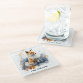 Dessous-de-verre En Verre Whispers of the Wild Fox in Watercolor, personnali (Incliné)