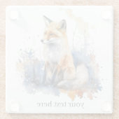 Dessous-de-verre En Verre Whispers of the Wild Fox in Watercolor, personnali (Dos)