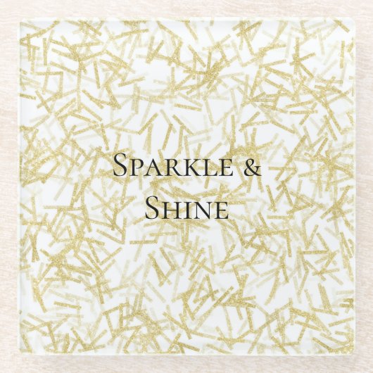 Dessous-de-verre En Verre White Gold Glam Glitzy Sparkle Christmas (Devant)