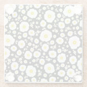 Dessous-de-verre En Verre White Poppies Glass Coaster (Dos)