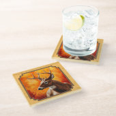 Dessous-de-verre En Verre Whitetail Deer Autumn (Incliné)