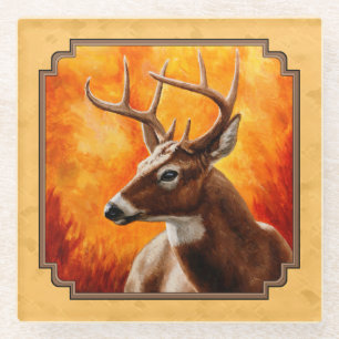 Dessous-de-verre En Verre Whitetail Deer Autumn