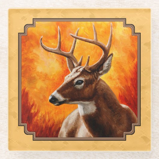 Dessous-de-verre En Verre Whitetail Deer Autumn (Devant)