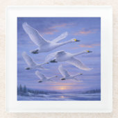 Dessous-de-verre En Verre Whooper Swans at Dusk (Devant)