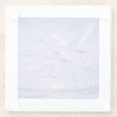 Dessous-de-verre En Verre Whooper Swans at Dusk (Dos)