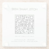 Dessous-de-verre En Verre WIFI Details QR Code Nom de l'hôtel Simple (Dos)