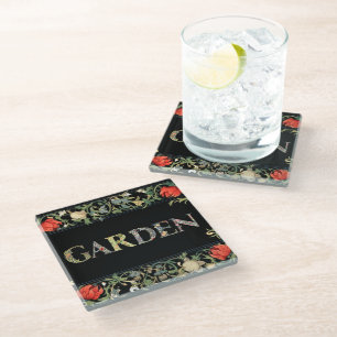 Dessous-de-verre En Verre William Morris Floral Garden Moto et cadre