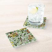 Dessous-de-verre En Verre William Morris - Honeysuckle vert et jaune or (Incliné)