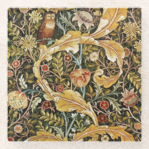 Dessous-de-verre En Verre William Morris Owl et Acanthus
