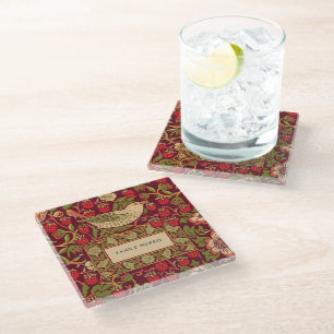Dessous-de-verre En Verre William Morris Verre Tasse Vol de Fraises