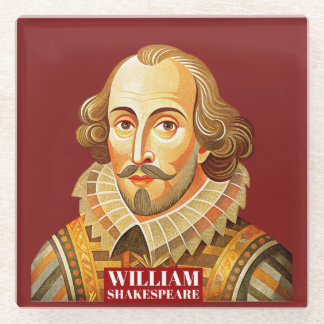 Dessous-de-verre En Verre William Shakespeare illustration de portrait de To