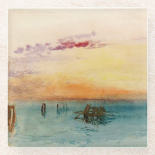 Dessous-de-verre En Verre William Turner - Le lagon près de Venise au couche