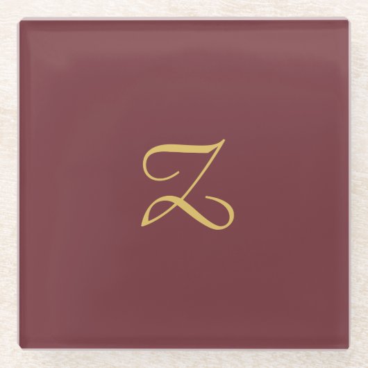 Dessous-de-verre En Verre Wine Gold Monogramme professionnel tendance modern (Devant)