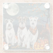 Dessous-de-verre En Verre Wirefox Terrier Halloween Éffrayant (Dos)
