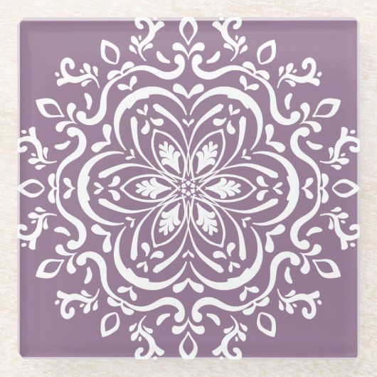 Dessous-de-verre En Verre Wisteria Mandala (Devant)