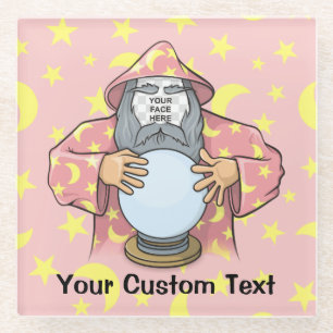 Dessous-de-verre En Verre Wizard with your face