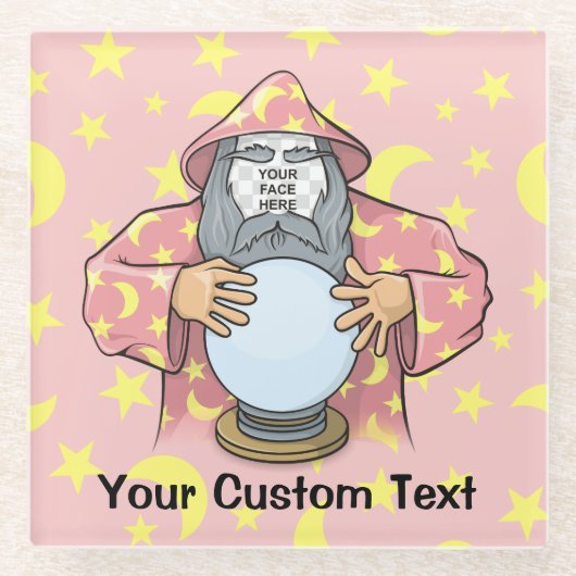 Dessous-de-verre En Verre Wizard with your face (Devant)