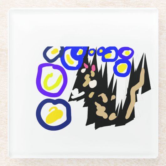 Dessous-de-verre En Verre Wolf latte Halloween fun (Devant)