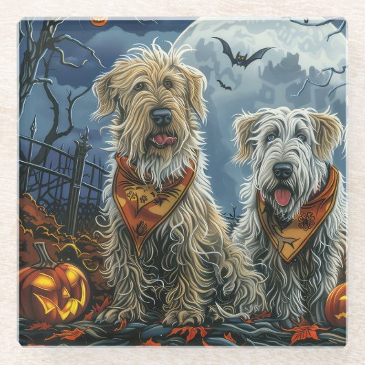 Dessous-de-verre En Verre Wolfhound Halloween Éffrayant (Devant)