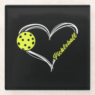 Dessous-de-verre En Verre Womens Love Pickleball - mignon match de picklebal