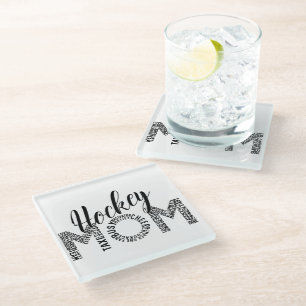 Dessous-de-verre En Verre Wordle maman de hockey