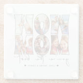 Dessous-de-verre En Verre Wow Mom Citation 6 Modern Photo Collage blanc (Dos)