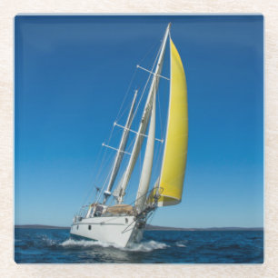 Dessous-de-verre En Verre Yacht naviguant l'Australie du sud de