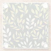 Dessous-de-verre En Verre Yellow and Cream Leafy Branches Pattern  (Dos)