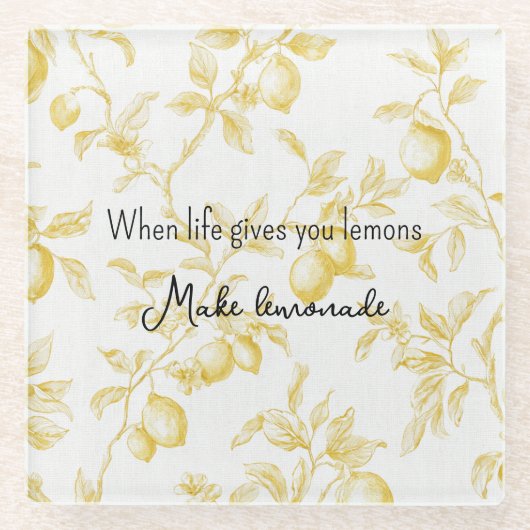Dessous-de-verre En Verre Yellow Fruit Lemons Make Lemonade (Devant)