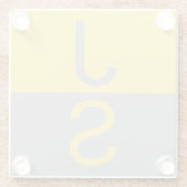 Dessous-de-verre En Verre Yellow & Grey Modern Initials monogram (Dos)