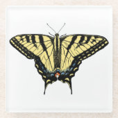 Dessous-de-verre En Verre Yellow Western Swallowtail Butterfly Customizeable (Devant)